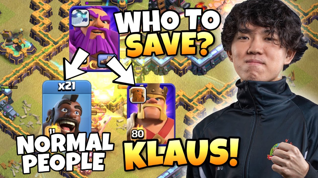 Klaus COULD protect his Hogs. Saves KING instead! 200 IQ PRO PLAYS! Clash of Clans eSports by Clash with Eric – OneHive
